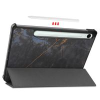imoshion Coque tablette Design Trifold Samsung Galaxy Tab S9 11.0 pouces / Tab S10 FE / S9 FE 10.9 pouces - Black Marble