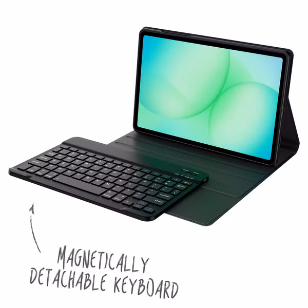 Accezz Étui de tablette Bluetooth Clavier Samsung Galaxy Tab A11 Plus - QWERTY / NL - Noir