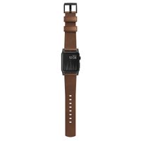Nomad Bracelet moderne en cuir Apple Watch Series 1 t/m 11 / SE / Ultra (44/45/46/49 mm) - Brown / Black
