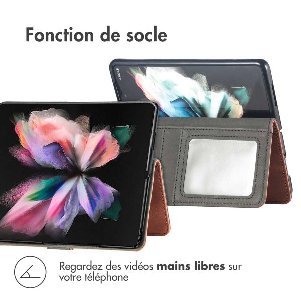 imoshion Étui de télephone portefeuille Samsung Galaxy Z Fold 4 - Marron