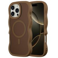Selencia Coque arrière Wavy avec MagSafe Apple iPhone 16 Pro Max - Mocha Brown