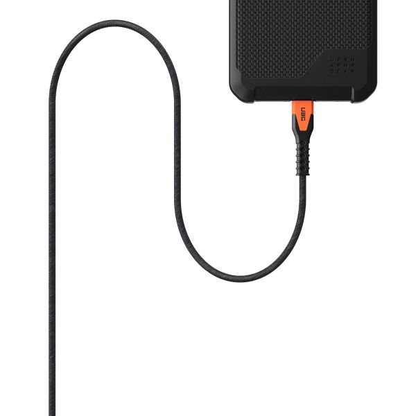 UAG Câble de charge USB-C vers Lightning avec cœur en Kevlar® - 1,5 mètre - Noir / Orange