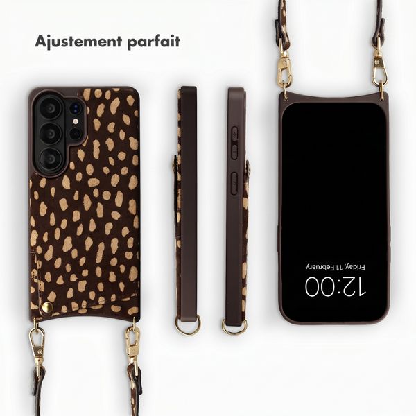 Selencia Nova coque arrière en cuir véritable avec porte-cartes Samsung Galaxy S26 Ultra - Fawn Chic