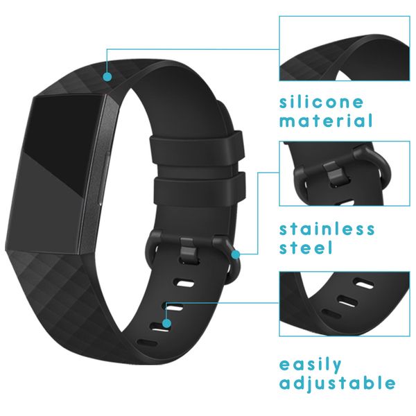 imoshion Silicone strap Multipack Fitbit Charge 3 / 4 - Noir / Bleu / Rouge