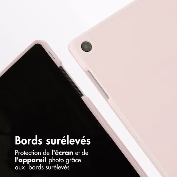 Accezz Coque tablette portefeuille Smart Silicone Samsung Galaxy Tab A11 Plus / A9 Plus - Rose