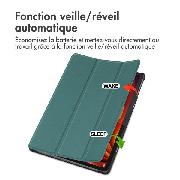 imoshion Coque tablette Trifold Lenovo Tab K11 Plus - Vert foncé