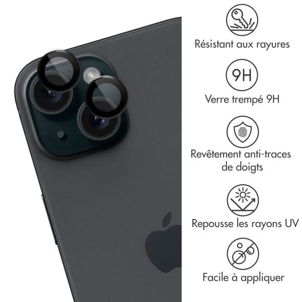 imoshion Lot de 2 protections d'objectif de caméra Apple iPhone 15 / 15 Plus - Black