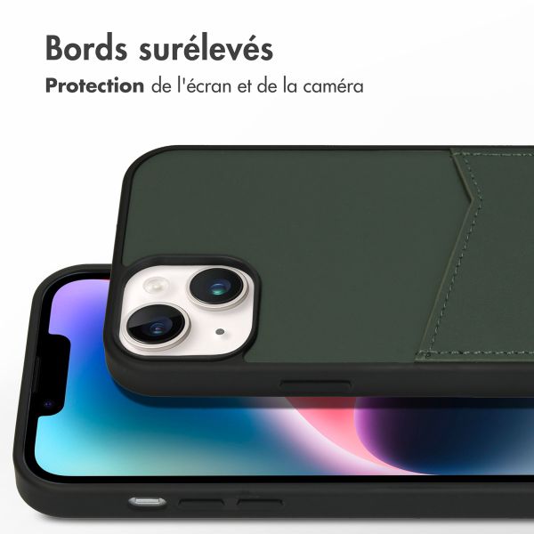 Accezz ﻿Coque en cuir de qualité supérieure avec fentes pour cartes iPhone 14 Plus - Vert