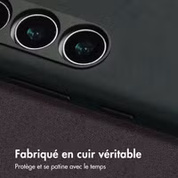 Accezz Coque MagSafe en cuir vintage Samsung Galaxy S24 / S25 - Smokey Green