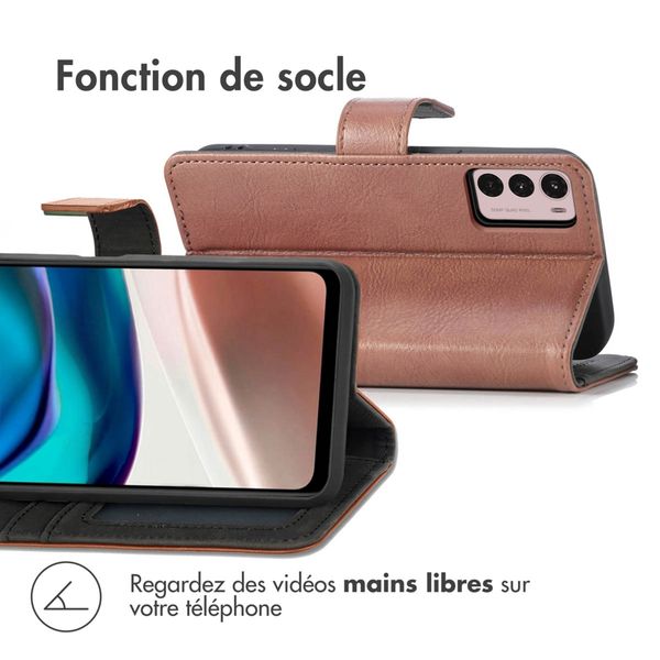 imoshion Étui de télephone portefeuille de luxe Motorola Moto G42 - Marron
