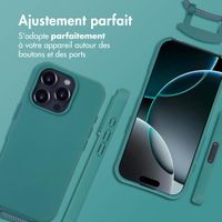 imoshion Coque arrière Color avec cordon amovible et MagSafe Apple iPhone 16 Pro - Vert foncé