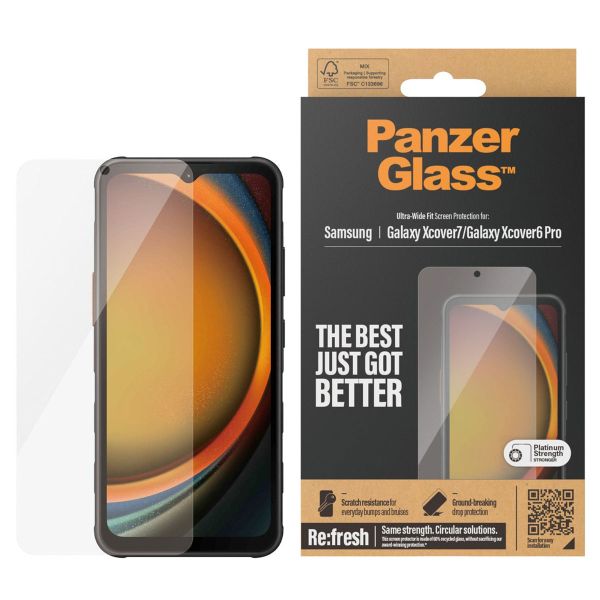 PanzerGlass ﻿Film de protection d'écran anti-bactérien Refresh Ultra-Wide Fit Samsung Galaxy Xcover 6 Pro / Xcover 7