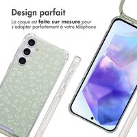 imoshion Coque Design avec cordon Samsung Galaxy A55 - Smoke Green Flowers
