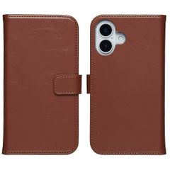 Selencia Étui portefeuille en cuir véritable Apple iPhone 17 - Light Brown