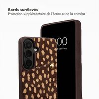 Selencia Nova coque arrière en cuir véritable avec porte-cartes Samsung Galaxy S25 - Fawn Chic