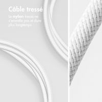 imoshion Câble USB-C vers USB-C - Tressé - 1 mètre - Blanc