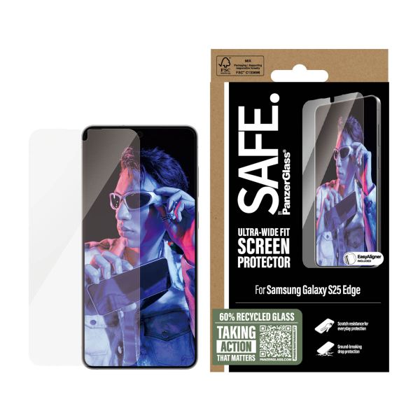 SAFE by PanzerGlass Protection d'écran Ultra-Wide Fit avec applicateur Samsung Galaxy S25 Edge