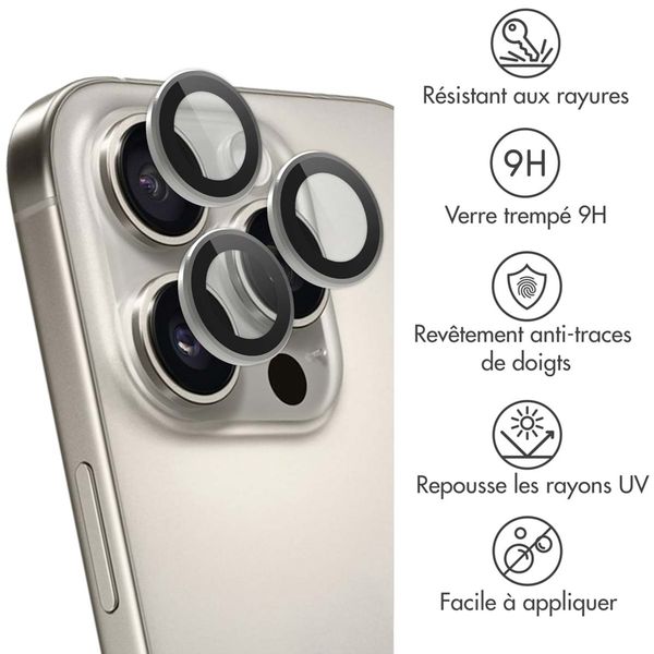 imoshion Lot de 2 protections d'objectif de caméra Apple iPhone 16 Pro / 16 Pro Max - Natural / Titanium