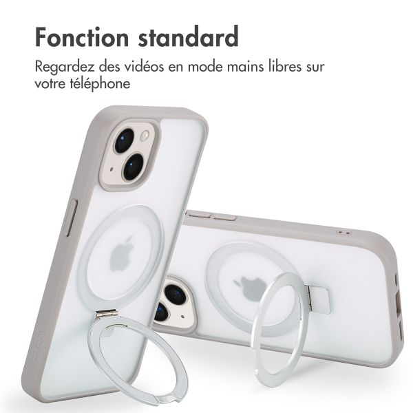 Accezz Coque Ring Stand avec MagSafe iPhone 15 - Grey