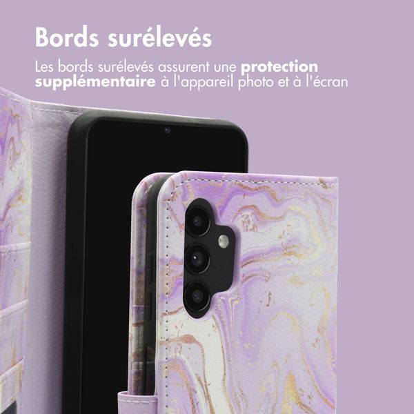 imoshion Étui de téléphone portefeuille Design Samsung Galaxy A13 (5G) - Purple Marble