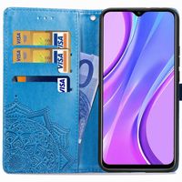 Etui de téléphone portefeuille Mandala Xiaomi Redmi 9