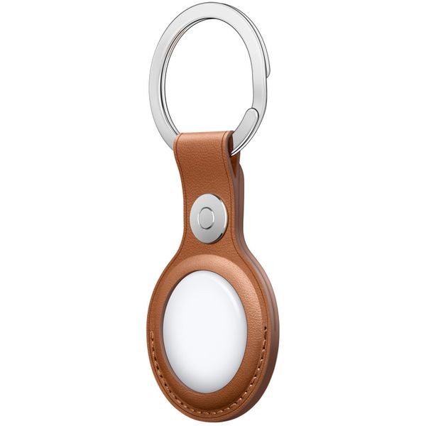 Apple Leather Key Ring Apple AirTag - Saddle Brown