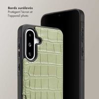 Selencia Coque Croco avec cordon et porte-cartes Nova Samsung Galaxy A36 / A56 - Sage Green