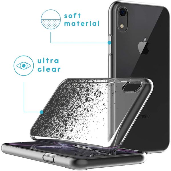 imoshion Coque Design iPhone Xr - Eclaboussures - Noir