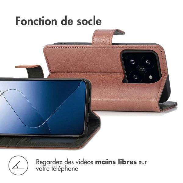 imoshion Étui de téléphone portefeuille Luxe le Xiaomi 14 - Brun