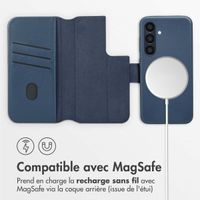 Accezz Étui de télephone portefeuille en cuir 2-en-1 avec MagSafe Samsung Galaxy S24 - Nightfall Blue