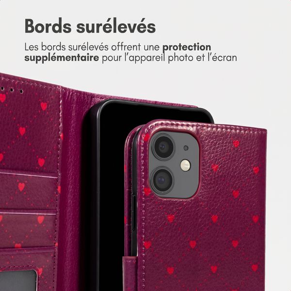 imoshion Étui de télephone portefeuille Design Apple iPhone 11 - Crush Check Coral Dust
