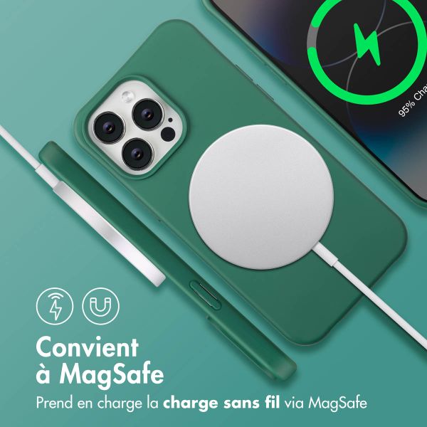 imoshion Coque arrière Color avec cordon amovible et MagSafe Apple iPhone 14 Pro Max - Vert foncé
