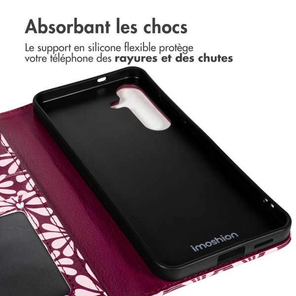 imoshion Étui de télephone portefeuille Design Samsung Galaxy S25 FE - Bloom Love Blush