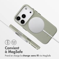 Accezz Coque arrière en cuir avec MagSafe Apple iPhone 17 Pro - Light Grey