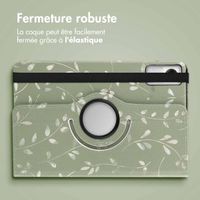 imoshion Coque tablette Design rotatif à 360° Xiaomi Redmi Pad SE - Green Flowers