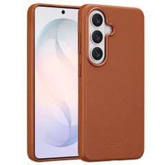 Accezz Coque arrière en cuir avec MagSafe Samsung Galaxy S26 - Sienna Brown