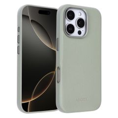Accezz Coque arrière en cuir avec MagSafe Apple iPhone 16 Pro - Light Grey