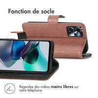 imoshion Étui de téléphone portefeuille Luxe Motorola Moto G13 / G23 - Brun