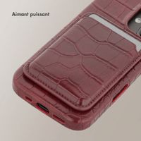 Selencia Porte-cartes Croco avec MagSafe - Burgundy