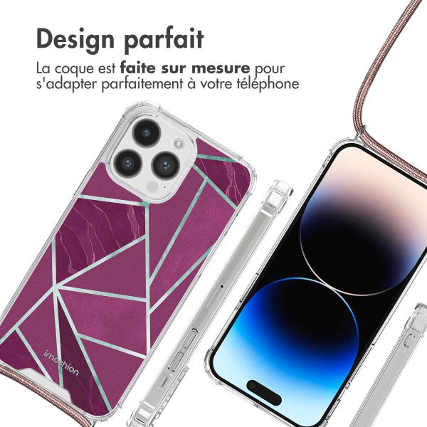 imoshion Coque Design avec cordon Apple iPhone 14 Pro Max - Bordeaux Graphic