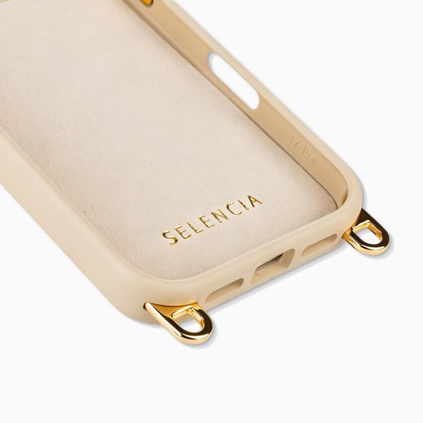 Selencia Coque arrière Rivièra avec MagSafe avec crochets amovibles Apple iPhone 17 Pro - Milky Latte