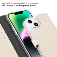 Selencia Étui portefeuille en cuir véritable Apple iPhone 14 - Greige