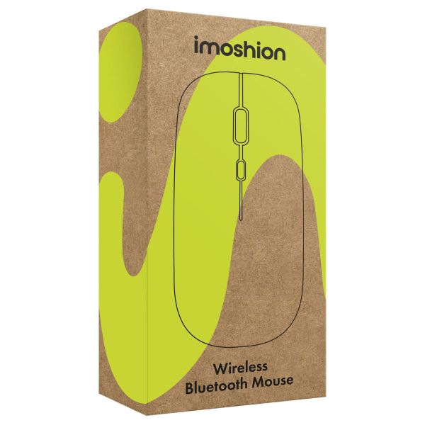 imoshion Souris sans fil - Souris d'ordinateur rechargeable + adaptateur USB-A 2,4G - Noir