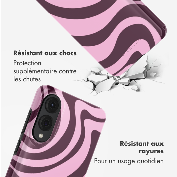 Selencia Coque arrière Vivid Samsung Galaxy S25 Edge - Wavy Swirl Pink Plum