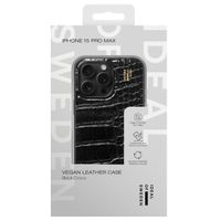 iDeal of Sweden Coque Vegan Leather Apple iPhone 15 Pro Max - Black Croco