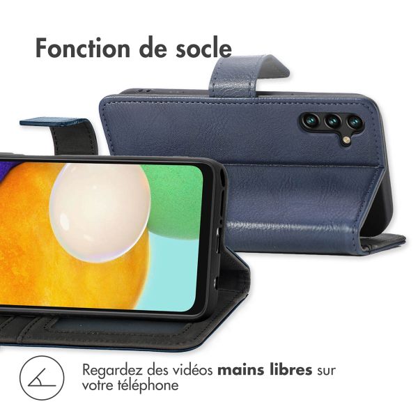 imoshion Étui de téléphone portefeuille Luxe Samsung Galaxy A13 (5G) / A04s - Bleu foncé