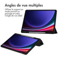 imoshion Coque tablette rigide Trifold Samsung Galaxy Tab S10 Plus / Tab S9 Plus / Tab S9 Plus FE 12.4 pouces - Noir