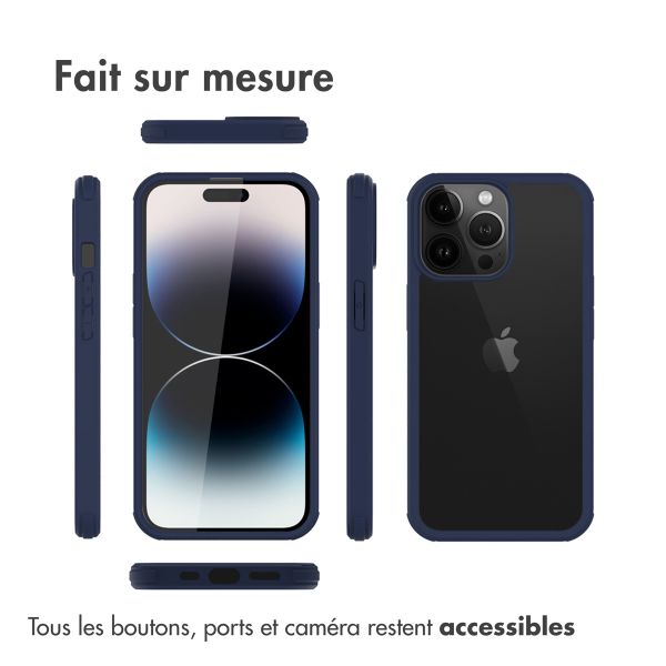 Accezz Coque de protection intégrale à 360° iPhone 14 Pro - Bleu