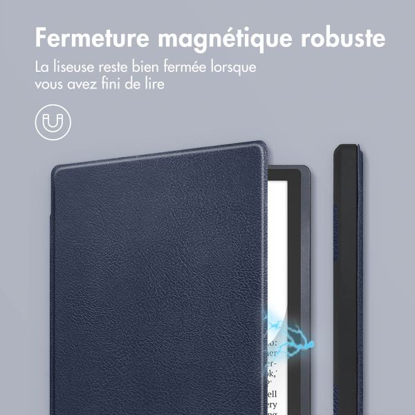 imoshion Étui de liseuse portefeuille Slim Soft Pocketbook InkPad Color 3 / InkPad 4 - Bleu foncé