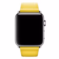 Apple Bracelet Leather Band Classic Buckle Apple Watch Series 1 t/m 9 / SE (38/40/41 mm) | Series 10 / 11 (42 mm) - Spring Yellow